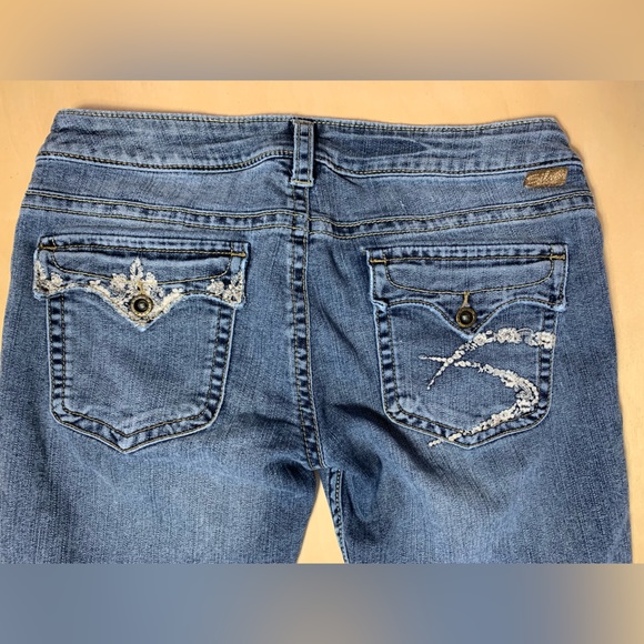 Silver Womens Pioneer Bootcut Jeans Size 12/ 30 Medium Wash Flap Pockets - Picture 5 of 11